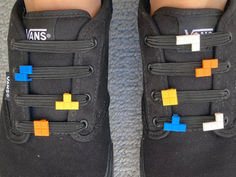 Tetris inspired shoe charms