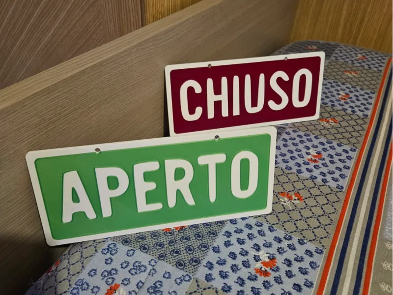 cartello aperto, chiuso, torno subito