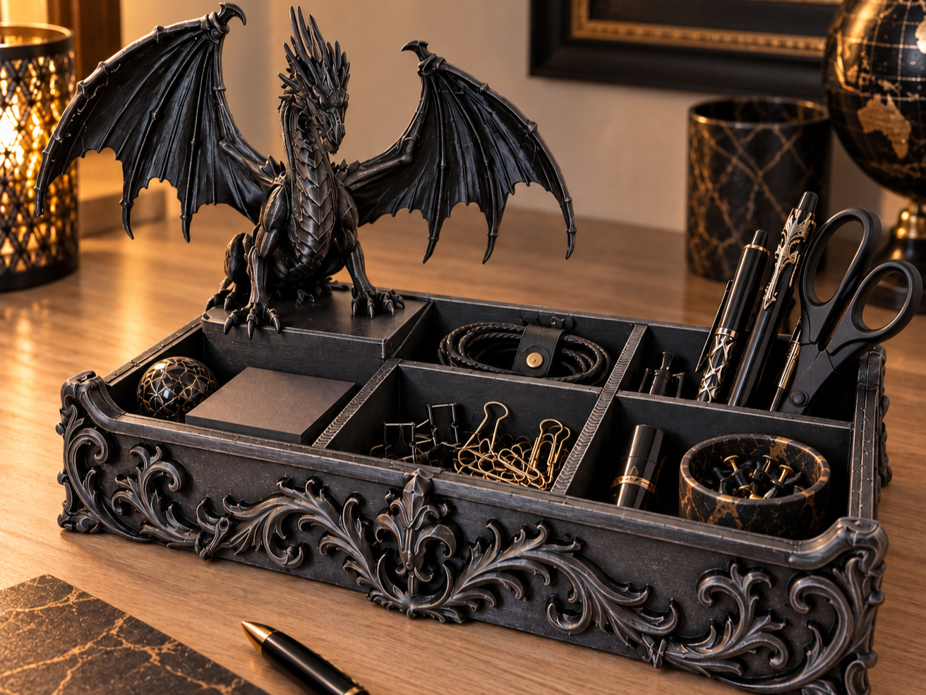 Gothic Dragon Desk Organizer - 1