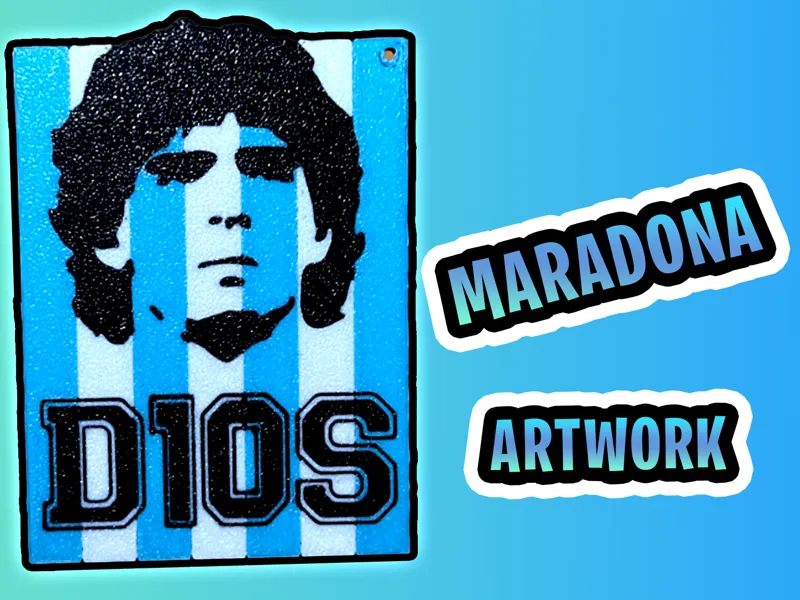 Maradona D10S Portachiavi o Quadro Artwork