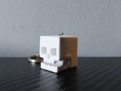 Minimalist Minecraft Skeleton Keychain