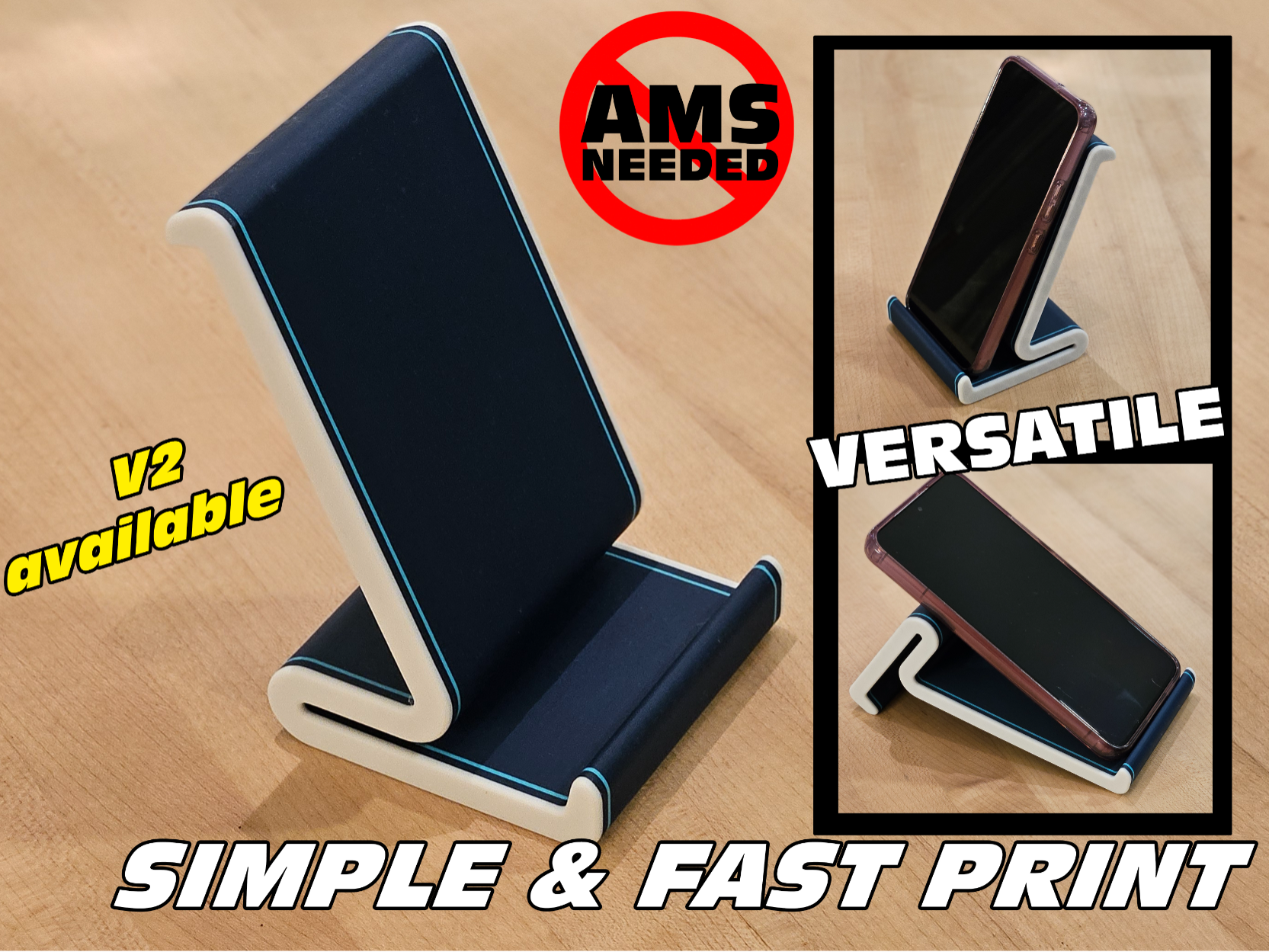Phone Stand 2-Way (4 positions!) (No AMS required)