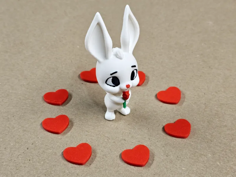 Valentine’s Bunny with a Rose
