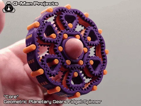 "Core" Geometric Planetary Gears Fidget Spinner