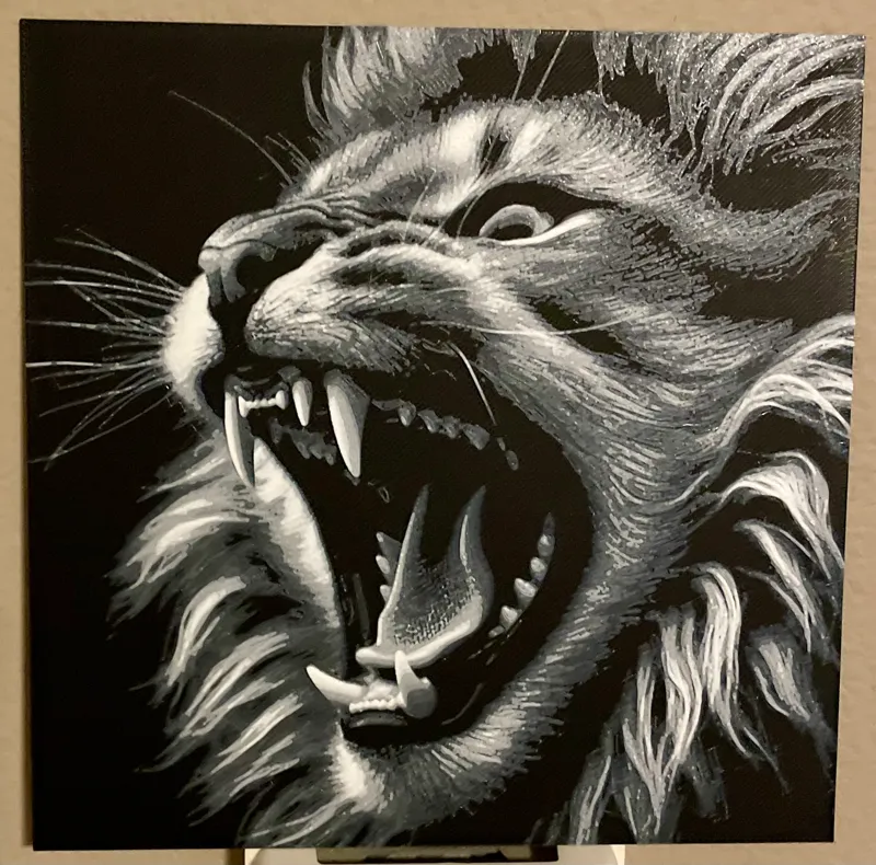 Cat as lion -  Hueforge 4 color filament painting