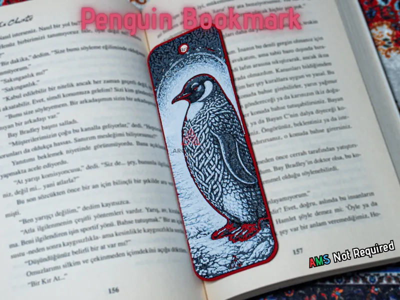 Celtic Knot Penguin - Hueforge Bookmark