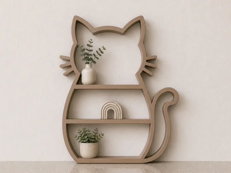 Cat Shelf | Cute Cat Decor Display Shelf