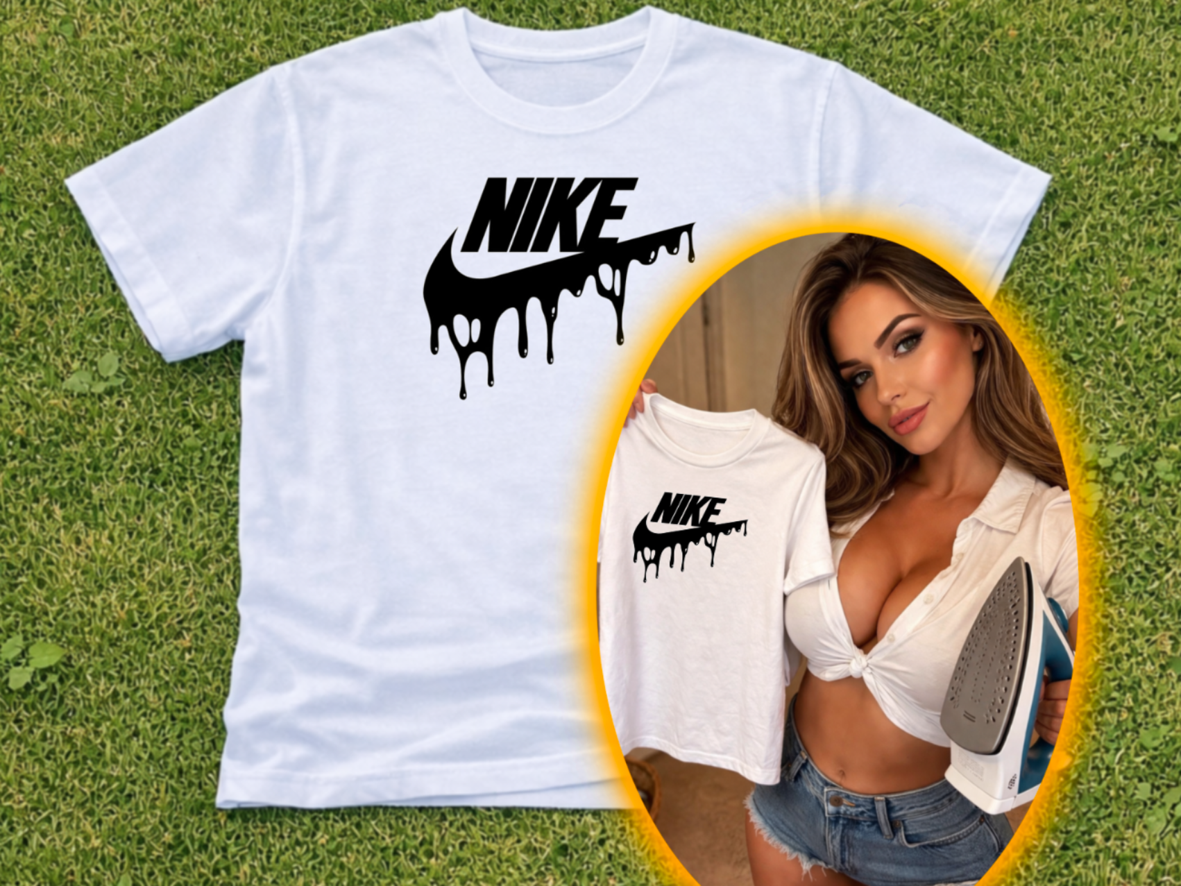 Stampa su maglietta - logo Nike drip