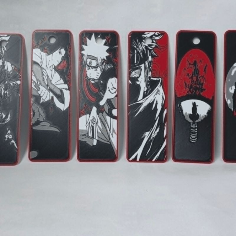 Naruto 6 bookmarks  4 colours 