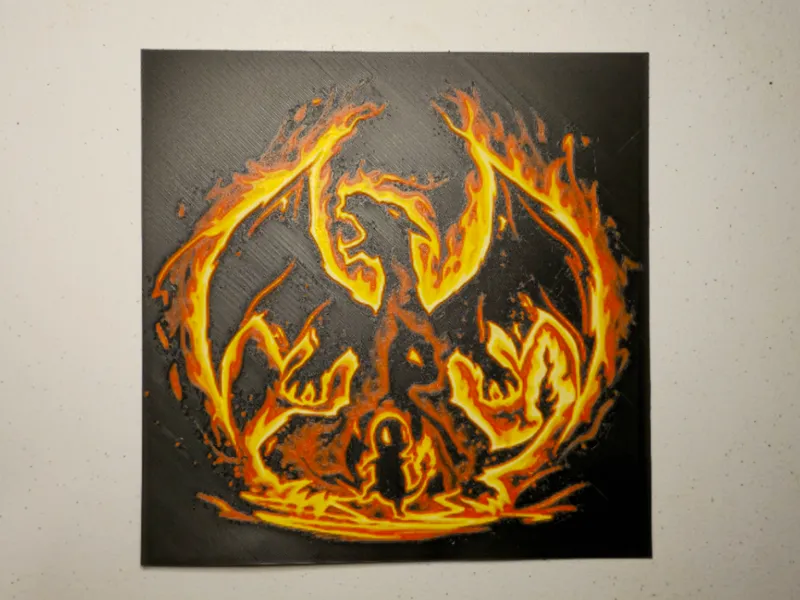 Charizard, Charmeleon, and Charmander Hueforge