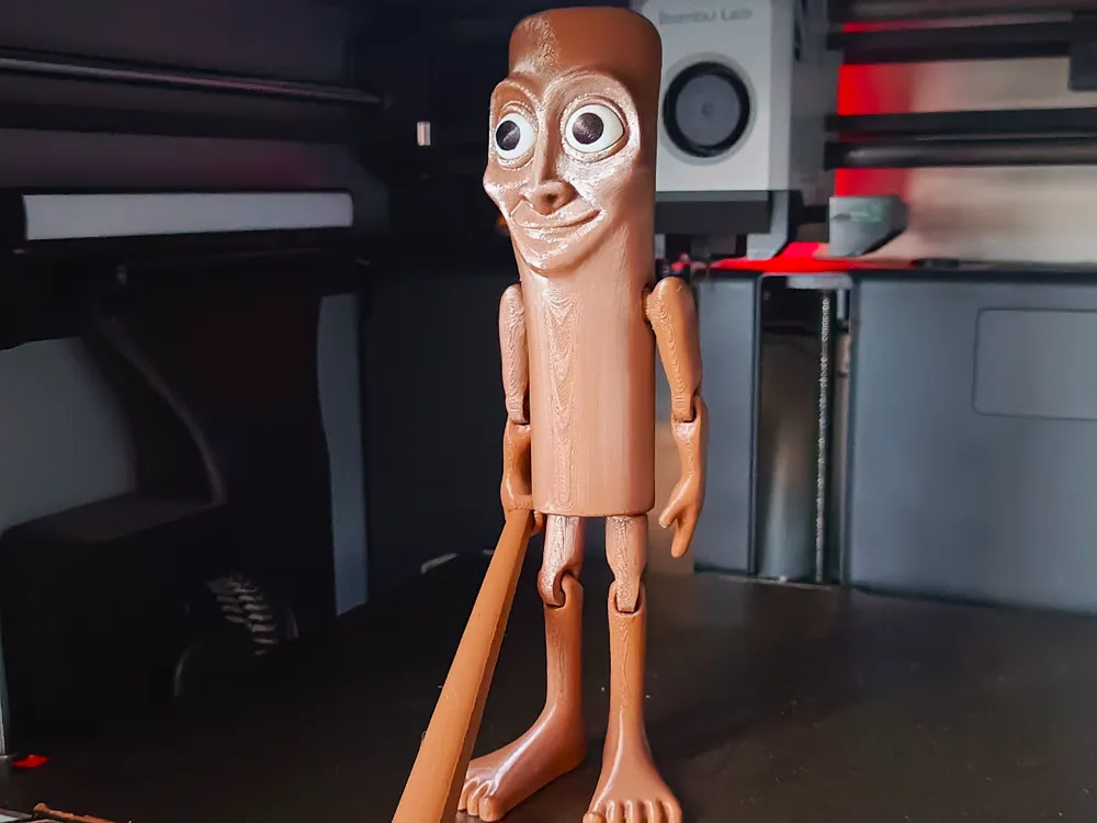 Boneco Articulado - Tung tung tung Sahur - Brainrot Italiano Impresso em 3D