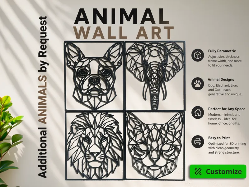 Animal Wall Art Parametric - Animals by Request