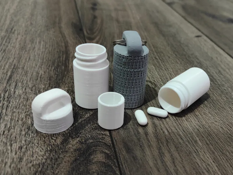 Pill Storage Keychain - Two Compartments