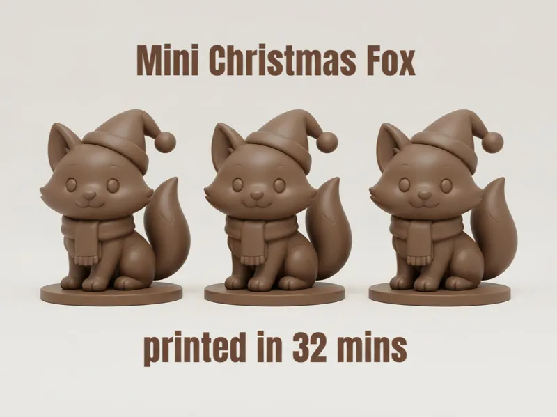 Mini Christmas Fox – Festive Fox with Santa Hat