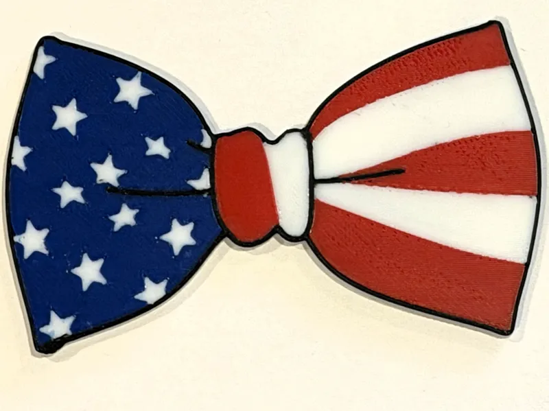 American Flag Bow Tie Key Chain