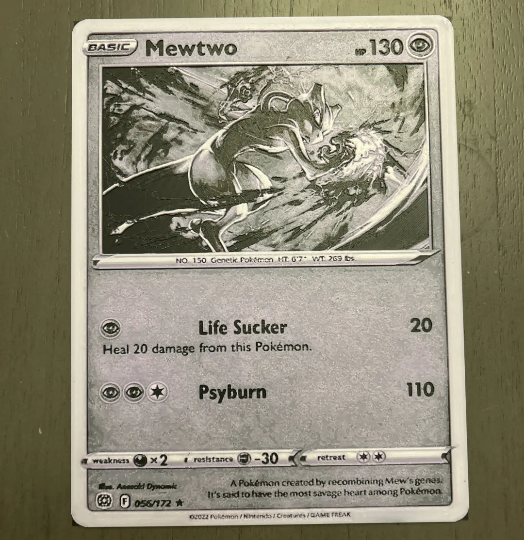MewTwo V2 Hueforge Pokemon Card - Free 3D Print Model - MakerWorld