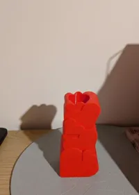 Stacked hearts, 15% infill