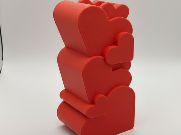 Heart Stack Valentine Vase