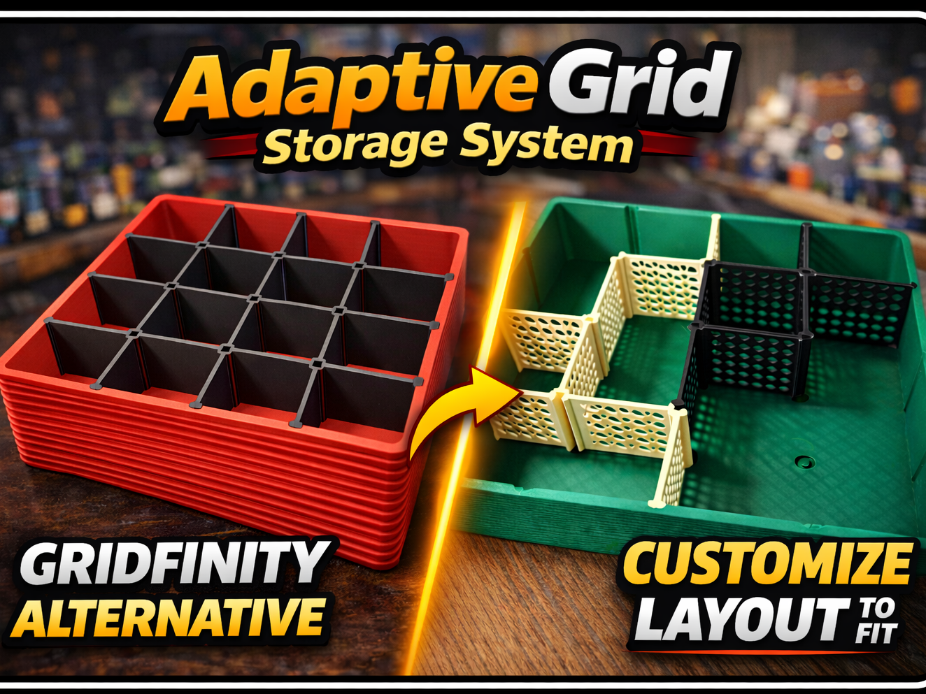 Miniatura 1 do modelo 3D Adaptive Grid Storage System - Gridfinity Alt