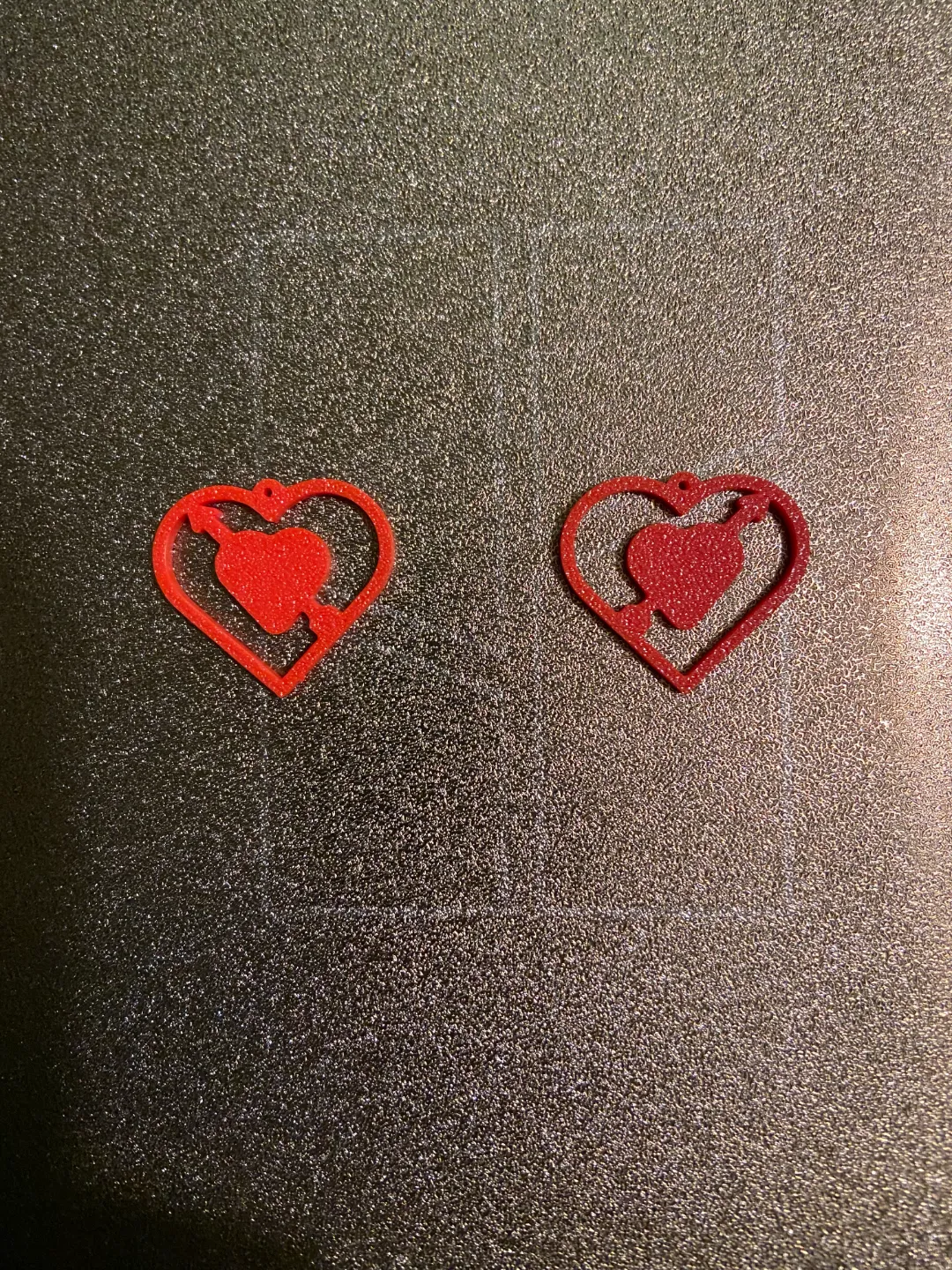 Heart earrings view 2
