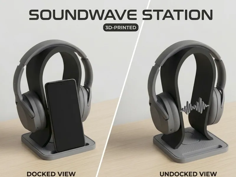 SOUNDWAVE Station: Headphone Stand & Phone Dock