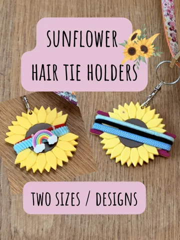 Accesorio para sujetar ligas de cabello: Sunflower Hair Tie Holders - Two designs / Sizes — vista de referencia 2