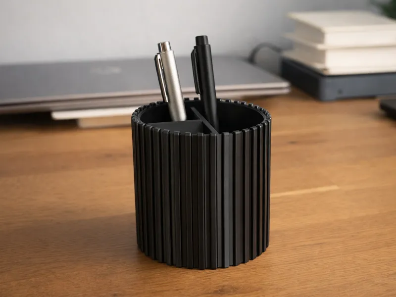 Elegant Ribbed Pen Holder