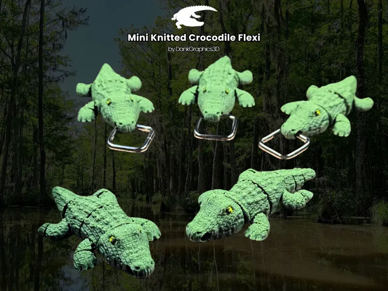Mini Knitted Crocodile Flexi