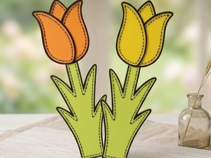 Stylized Tulips – Dual Color Home Decor