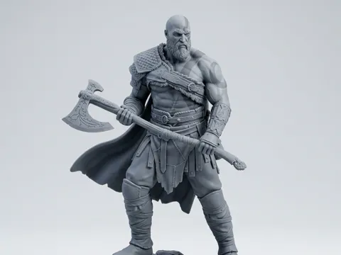Figura decorativa: Kratos God of War Leviathan Axe Statue — referencia de MakerWorld