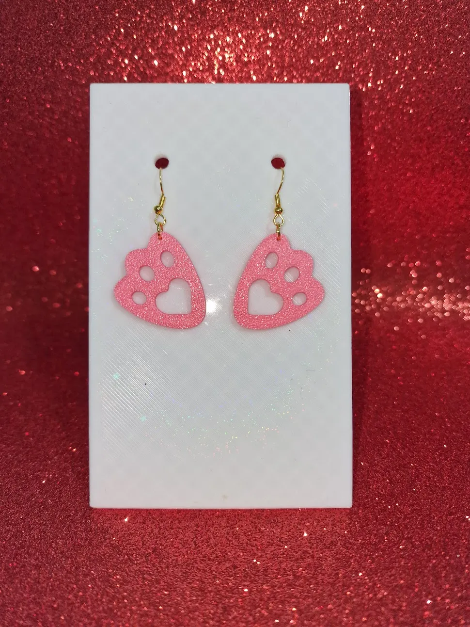 Easter paw earrings view 2