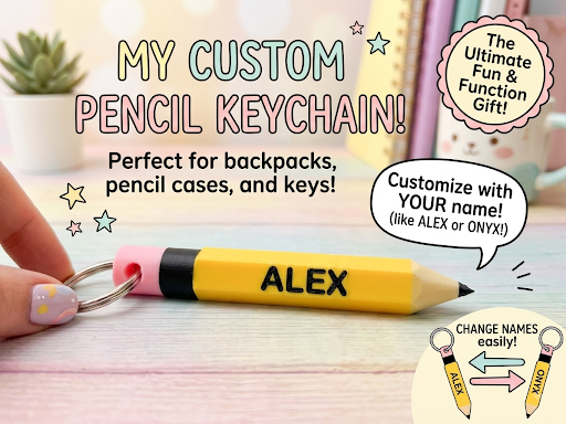 Custom Pencil Name Keychain - 1