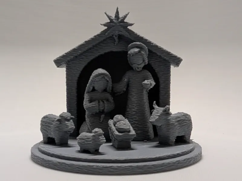 Modern fuzzy skin nativity