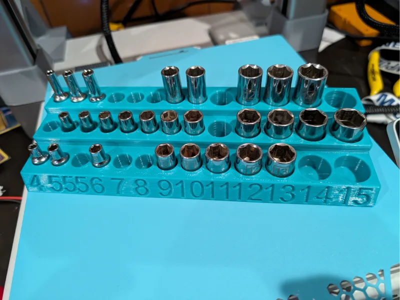 Triple Height 1/4" Metric Socket Tray