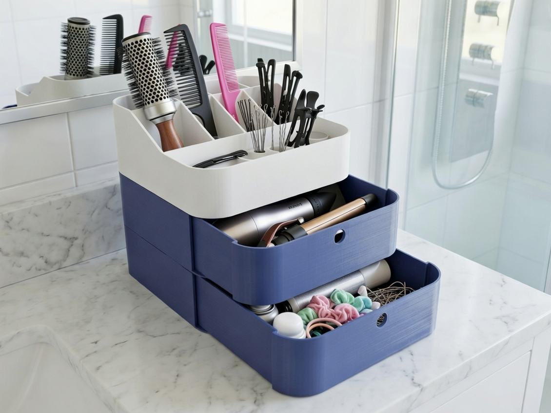 Hair, Makeup, Cosmetics Organizer, Stackable