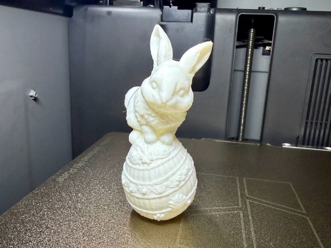 Bunny Balancing On Decorated Egg