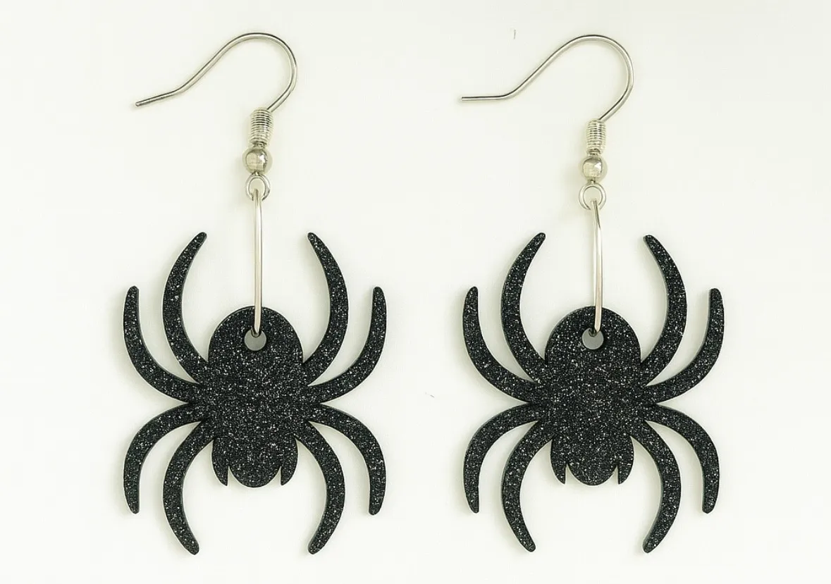 Halloween Spider/Spinne Keychain/Earrings/Ohrringe view 3