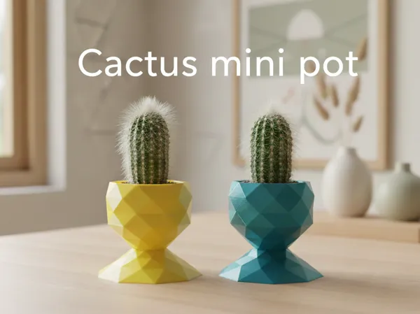 Mini pot à cactus géométrique