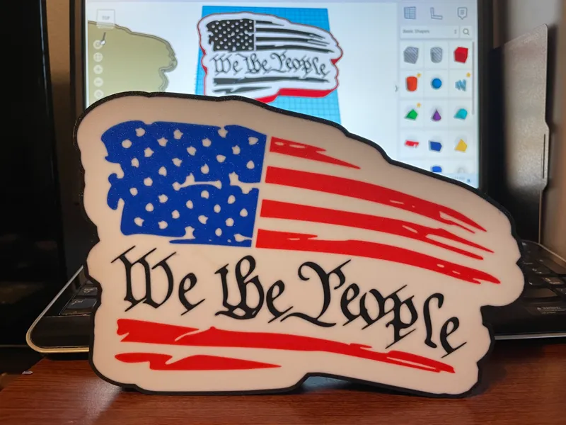 We The People flag light box.