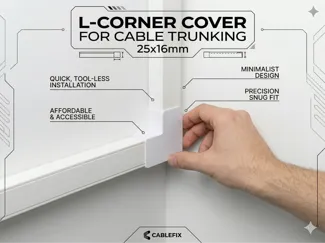L-Corner Cover for Cable Trunking (25x16mm)