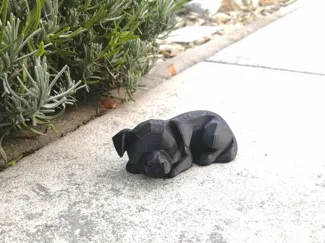 Low poly sleeping cute dog