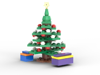 Brick Christmas tree with presents
