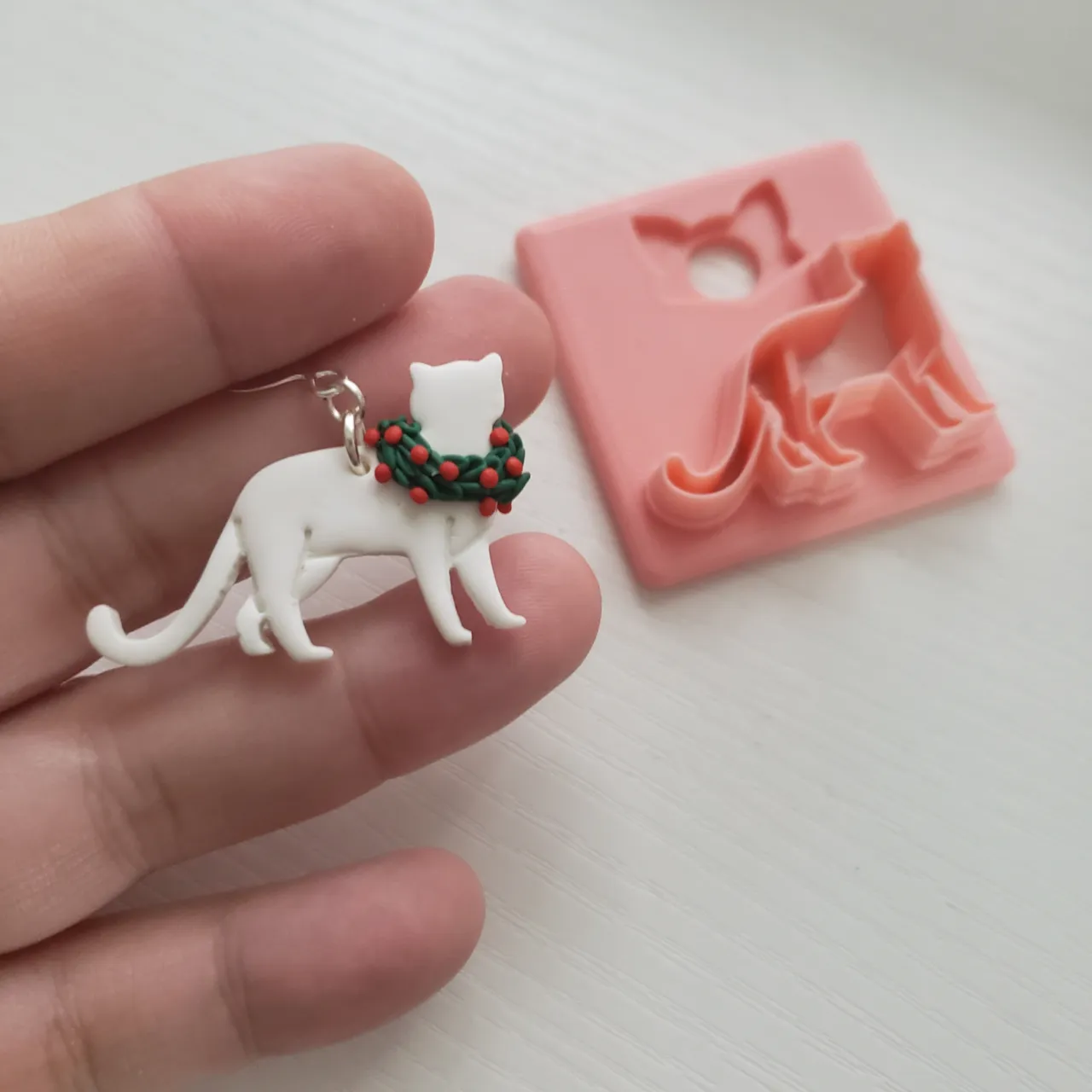 Big Cat Kitty Polymer Clay Earring Cutter view 3