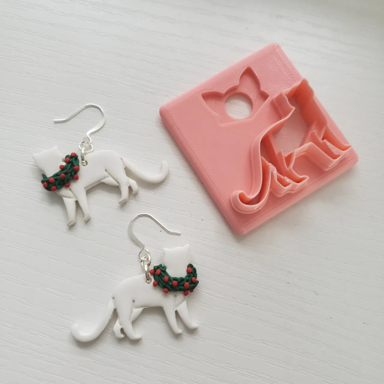 Big Cat Kitty Polymer Clay Earring Cutter view 4