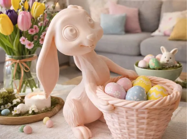 Lapin de Pâques avec panier