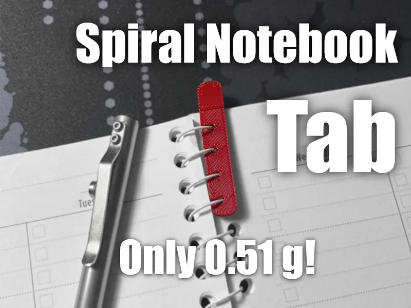 Tag/Divider for Spiral Notebook! 