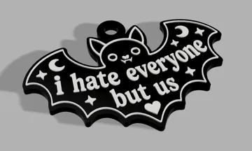 Llavero: I Hate Everyone But Us (Bat Keychain) — vista de referencia 2