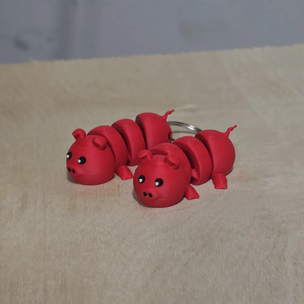 Cute Pig Flexi (Plus Keychain) - Free 3D Print Model - MakerWorld