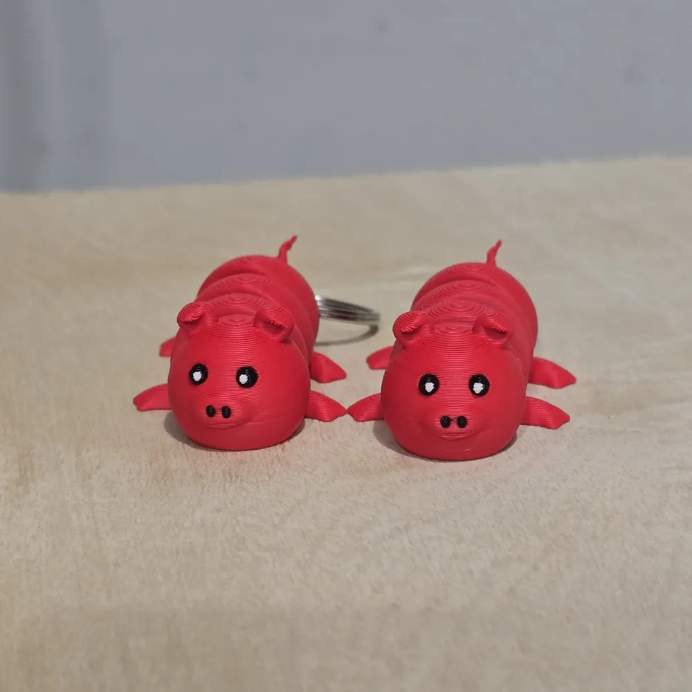 Cute Pig Flexi (Plus Keychain) - Free 3D Print Model - MakerWorld