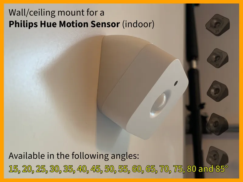 Wall mount for Philips Hue Motion Sensor (15-85°)